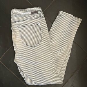 Level 99 Blue and White Striped Skinny Straight Petite Jeans 29P